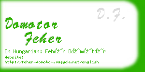 domotor feher business card